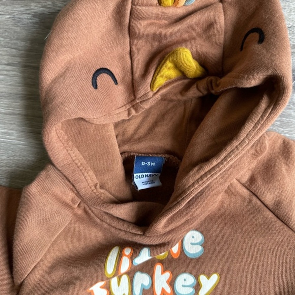 Old Navy Brown Little Turkey Bodysuit Unisex Size 0-3 Month‎ - Picture 3 of 6